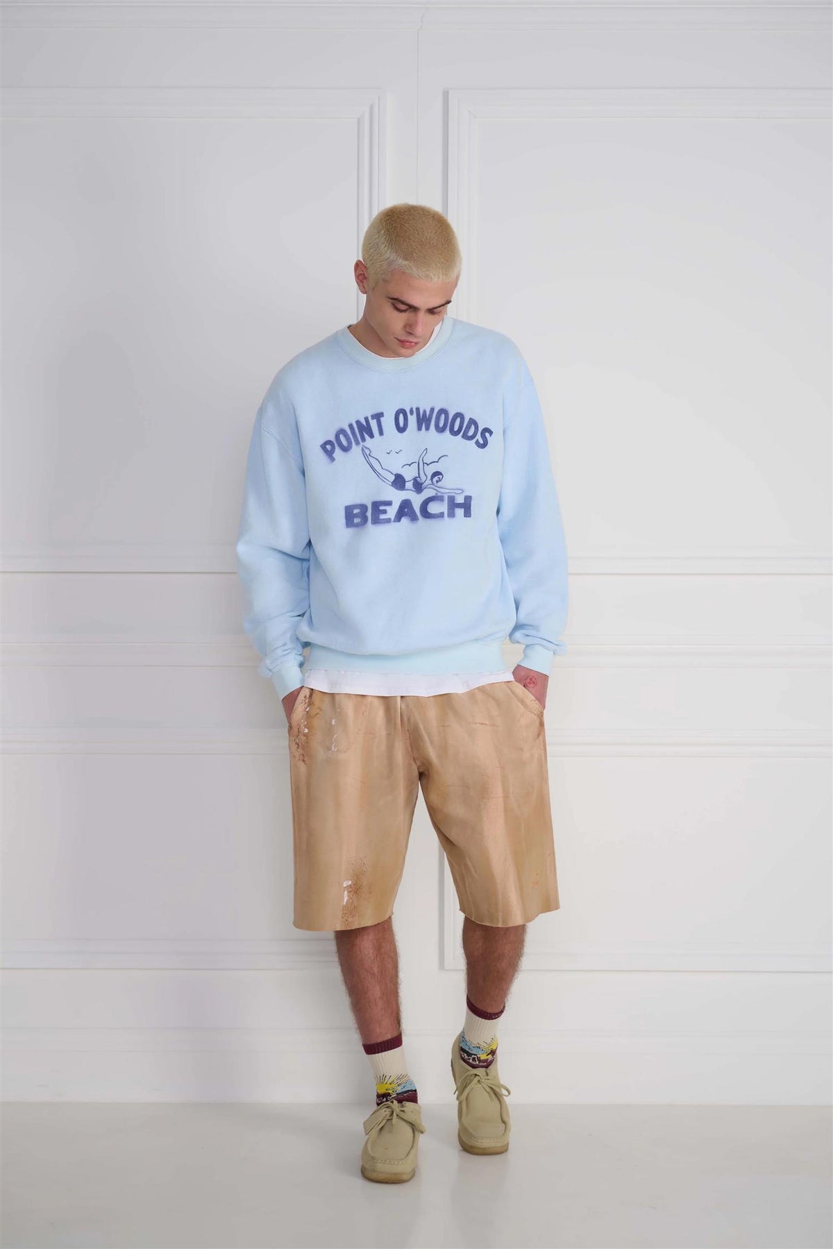 Point Crewneck Vintage Light Blue