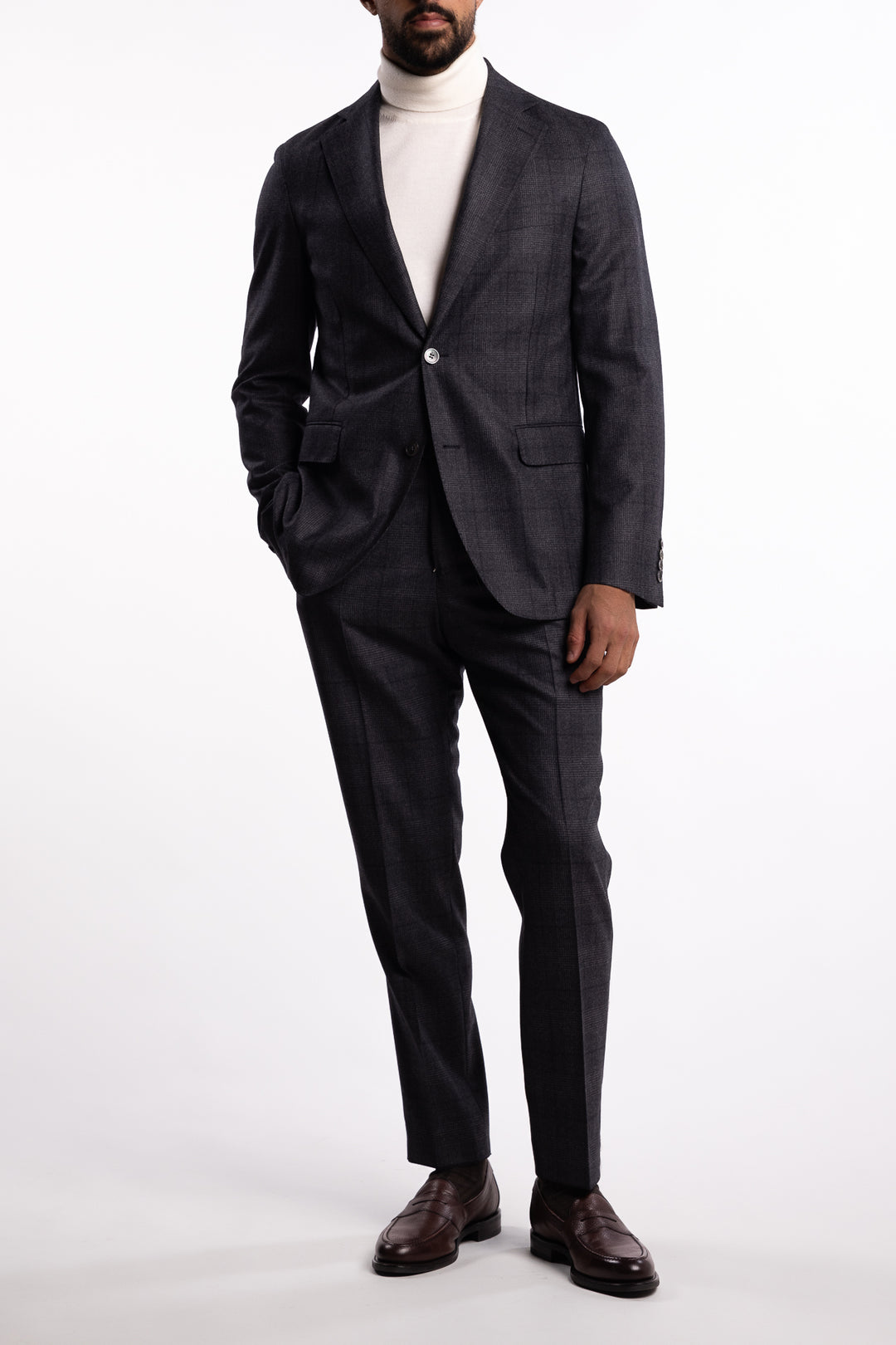 New Sienna Slim Fit Flanell Blazer Grey Check
