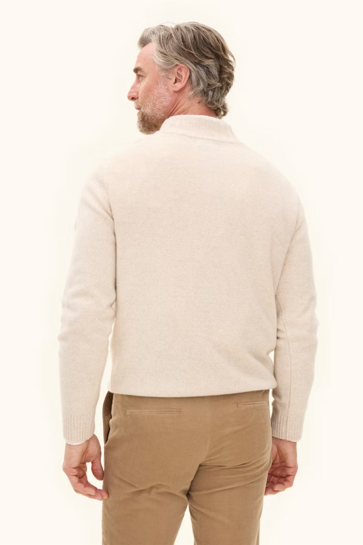 Paul Regular Fit Half Zip Beige