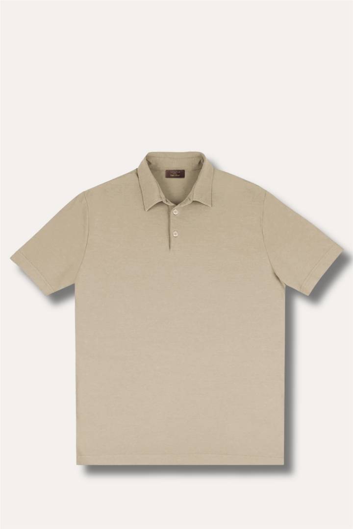Ice Cotton Short Sleeve Polo Shirt Sabbia