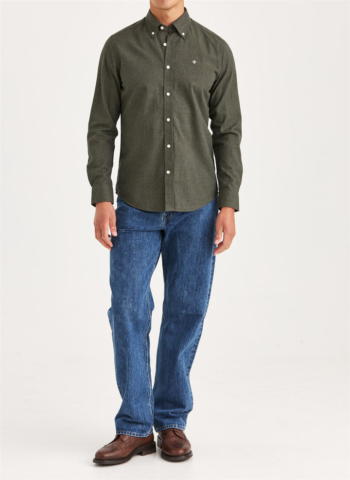 Watts Flannel Shirt Slim Fit Olive