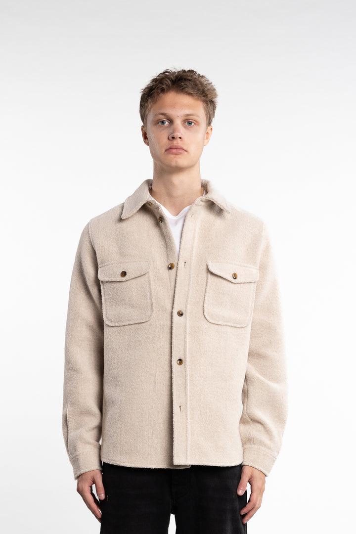 Lennon Bouclé Overshirt Ivory