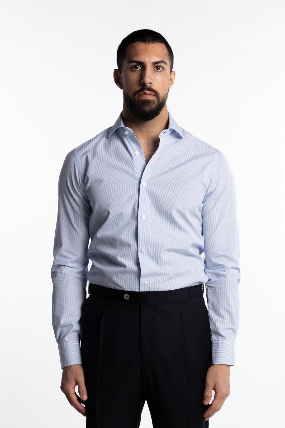 Culto Cotton Shirt Thin light Blue Stripe