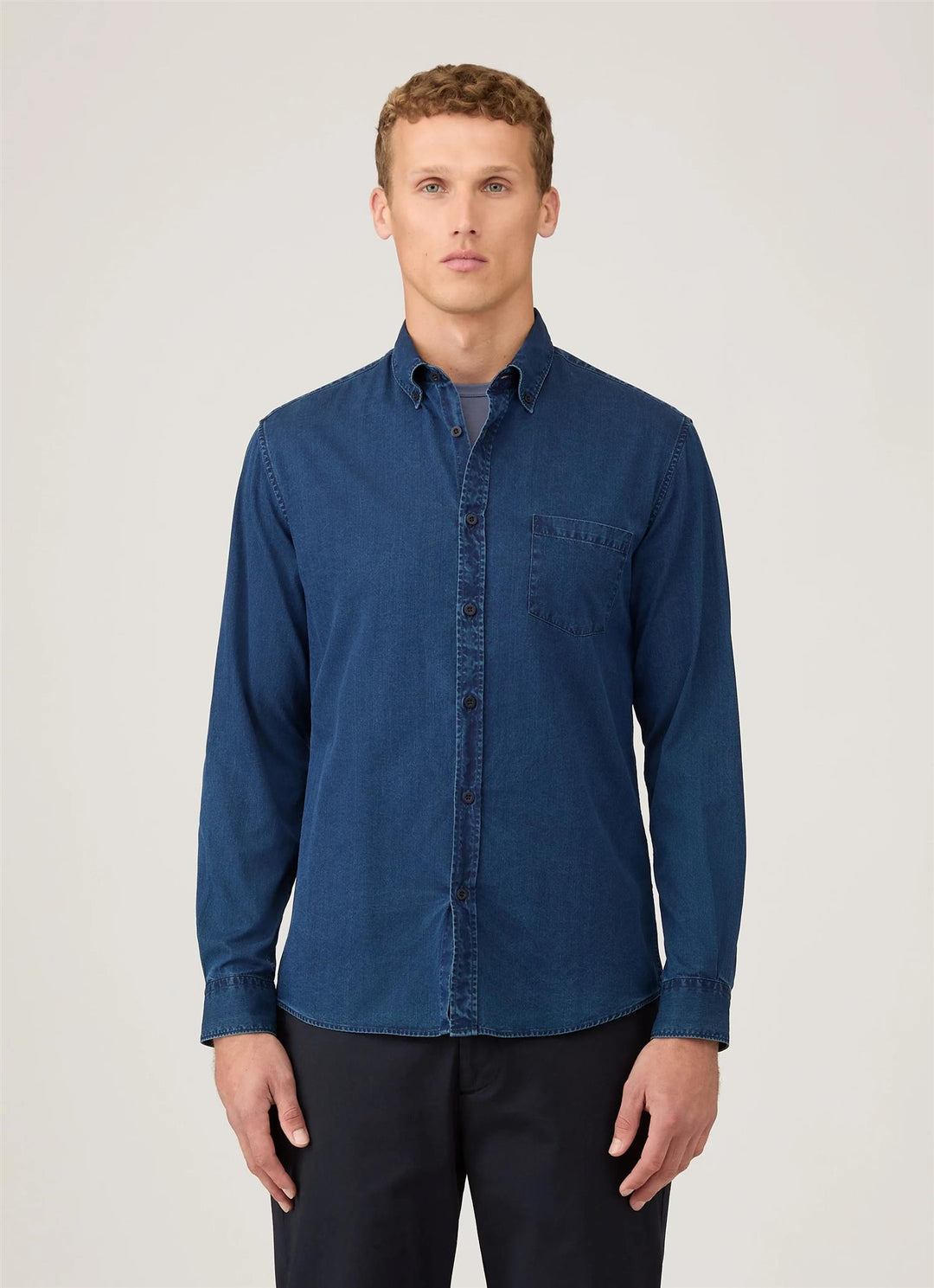 Button Down Twill Shirt Indigo