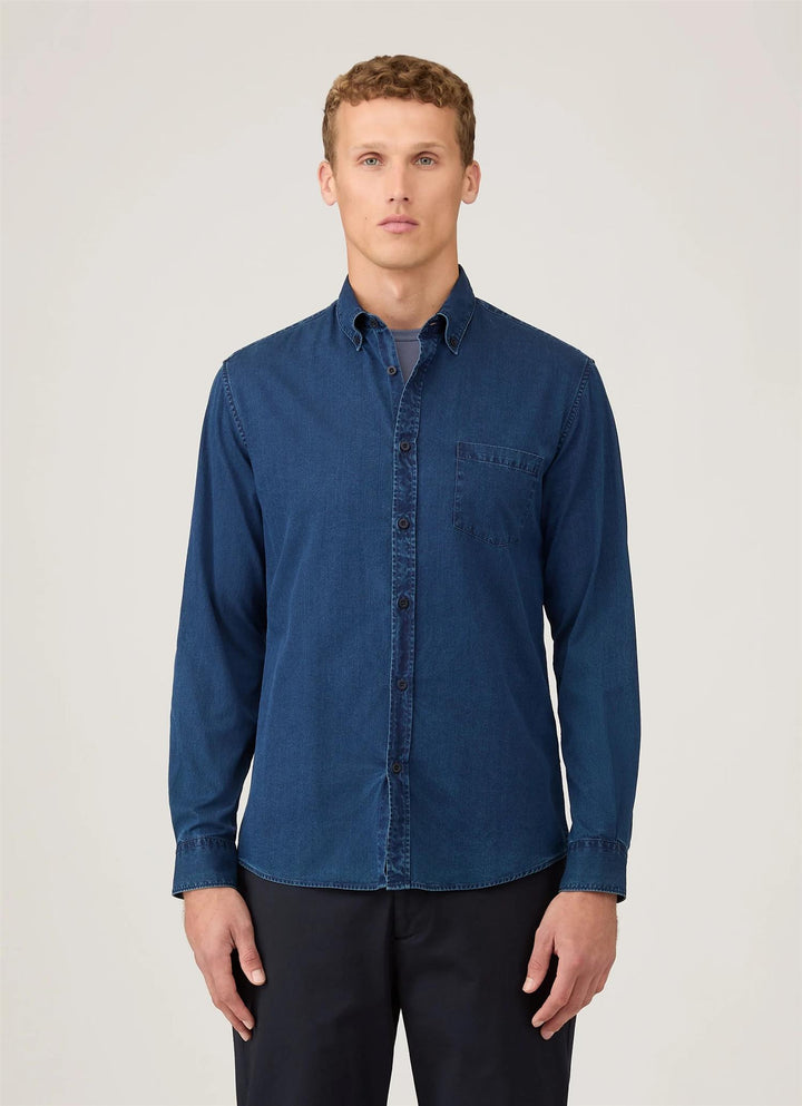Button Down Twill Shirt Indigo