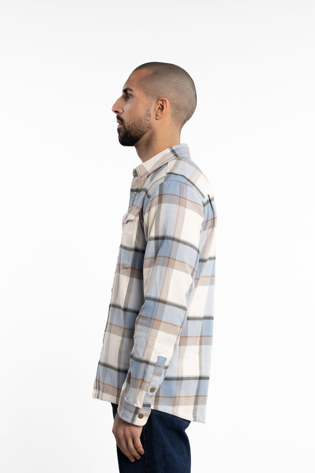 M Fjord Flannel Shirt Sunrise Ridge: Natural