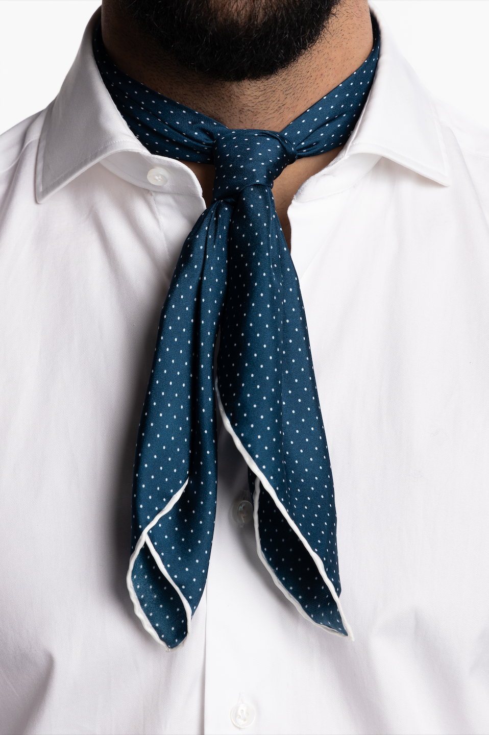Silk Bandana Blue/White Dots