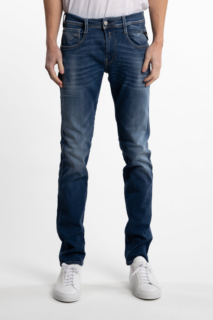 Anbass Slim Fit Hyperflex Jeans Mid Blue