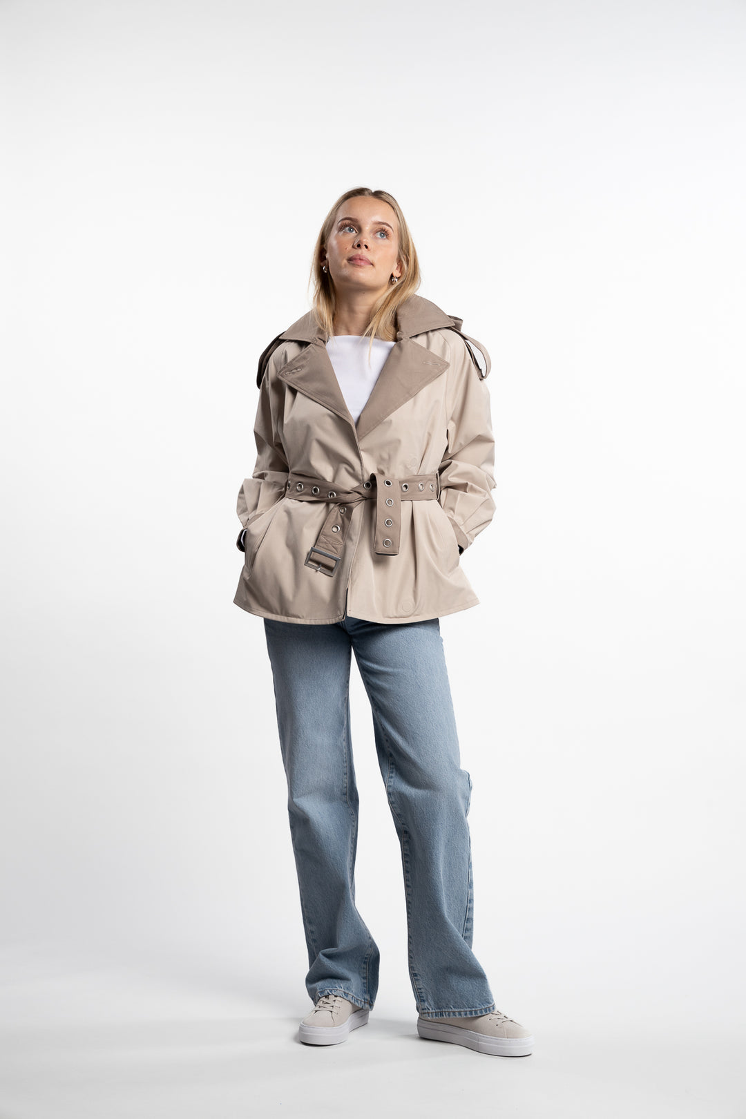 Duskregn Short Trench Coat- Sand