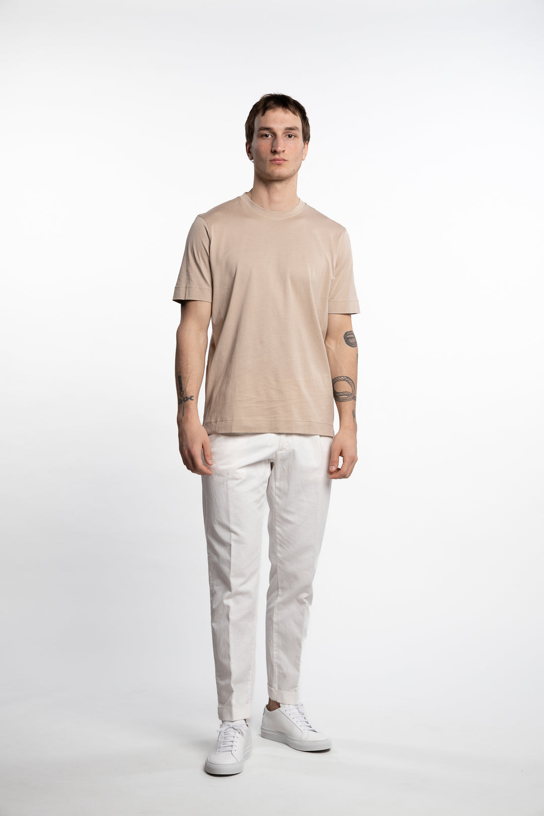 Terrycloth Polo T-Shirt Short Sleeve Beige