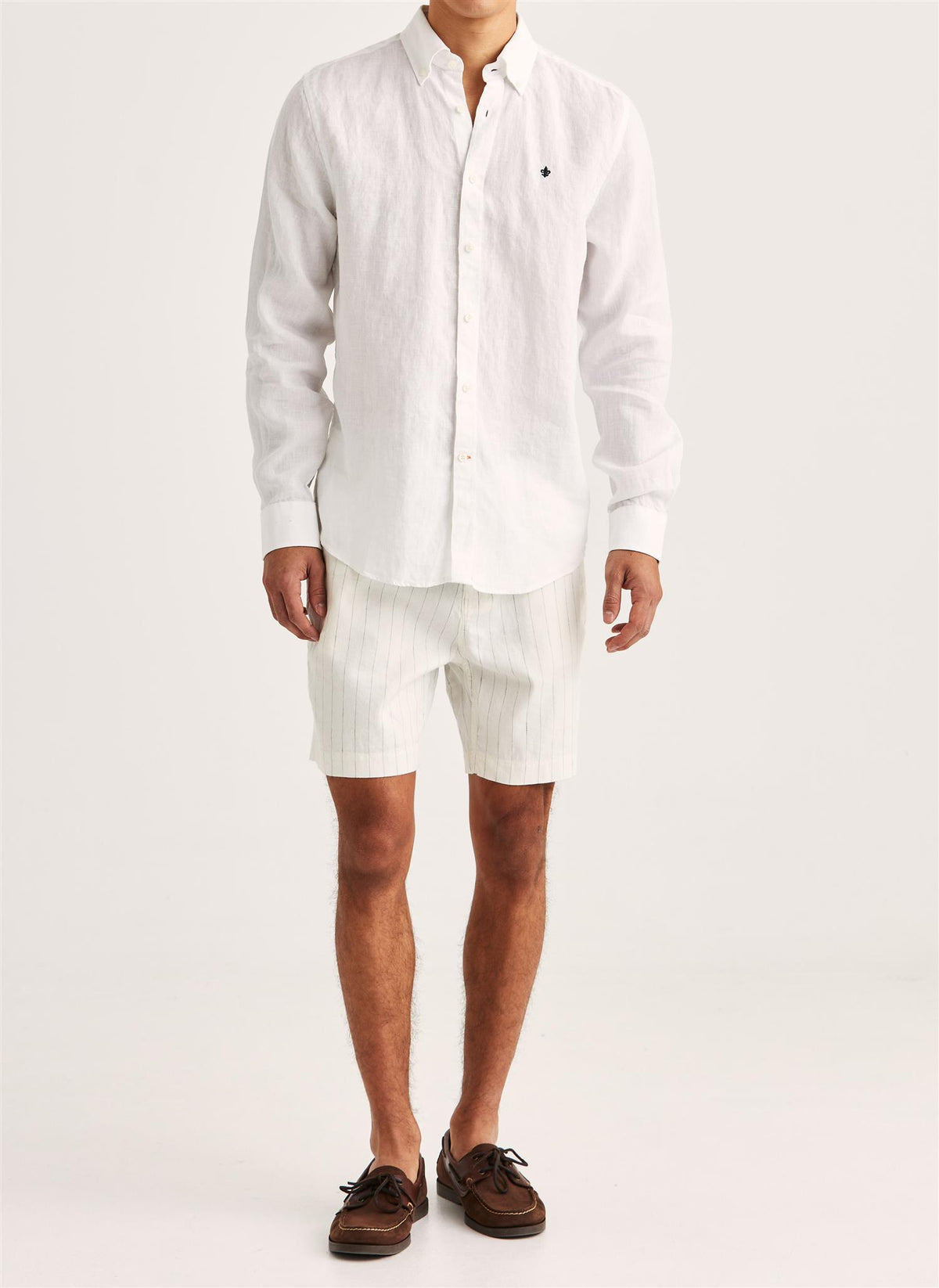 Douglas Classic Fit Linen Shirt Off White