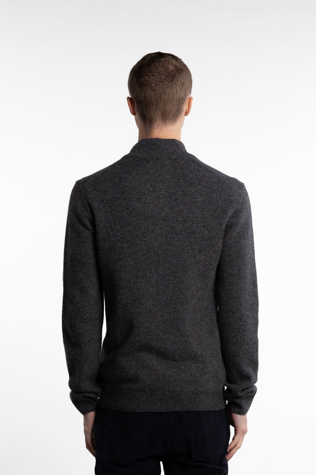 Karl Half-Zip Lambswool Knit Grey