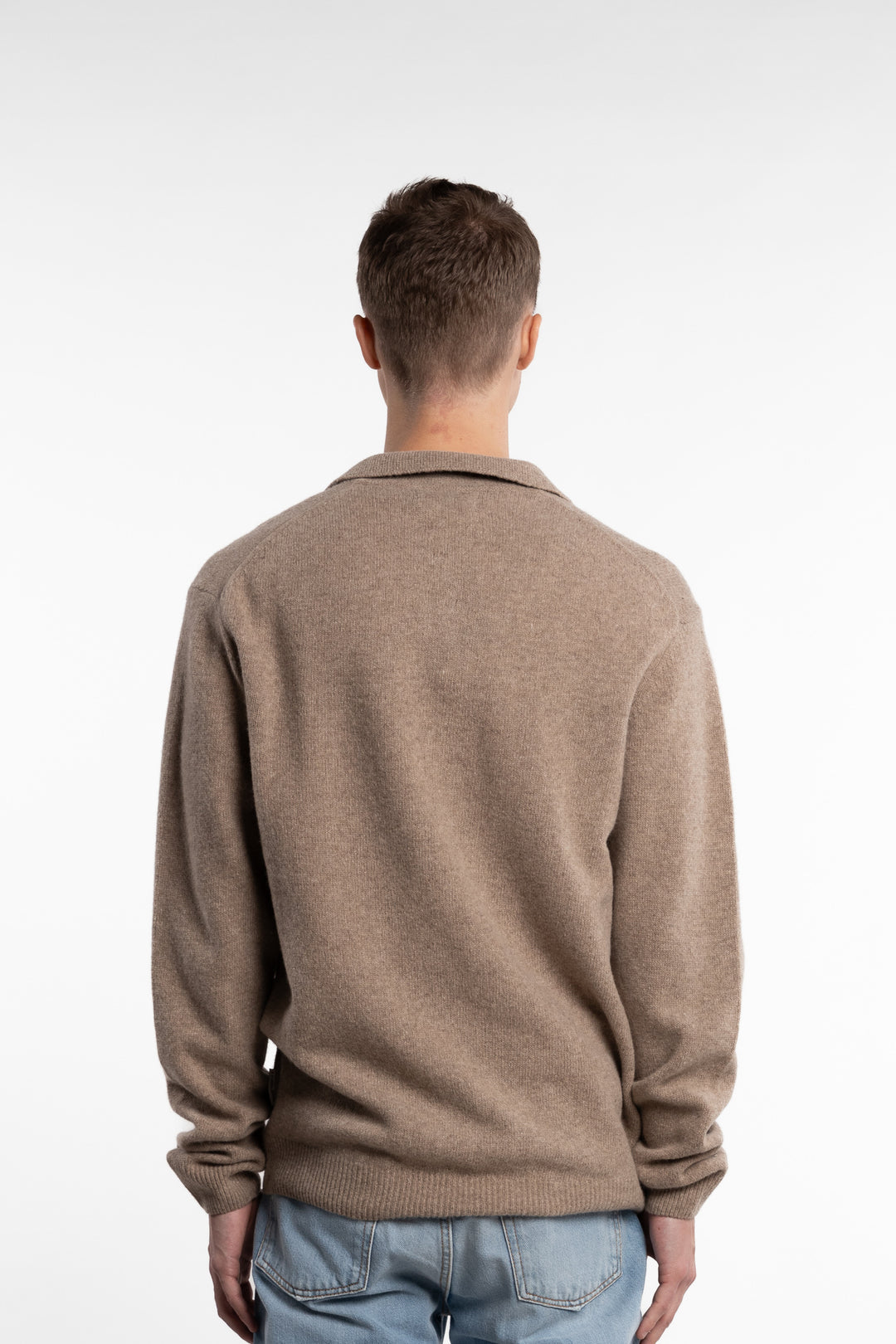 Karl Lambswool Polo Knit Beige