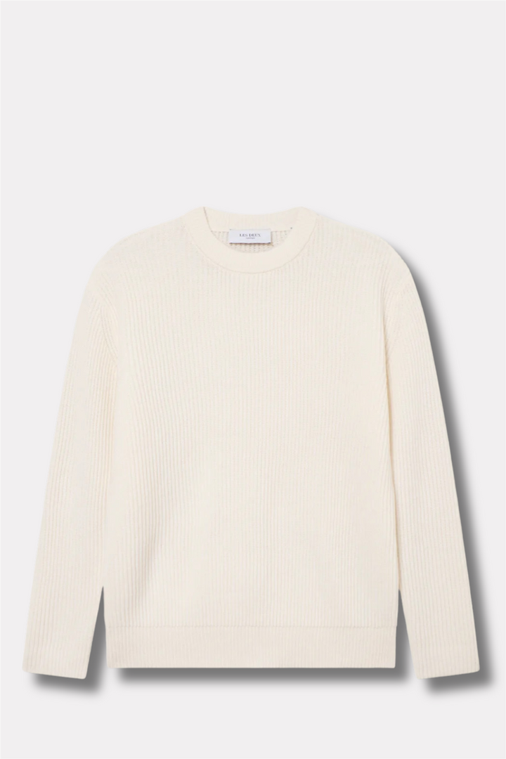 Eddie Wool Rib Crewneck Knit Ivory