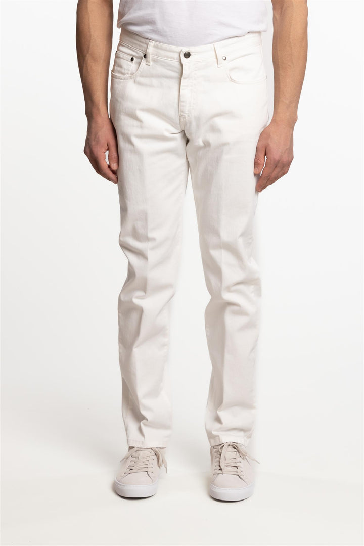 5-Pocket Cotton/Stretch Pant Off-White