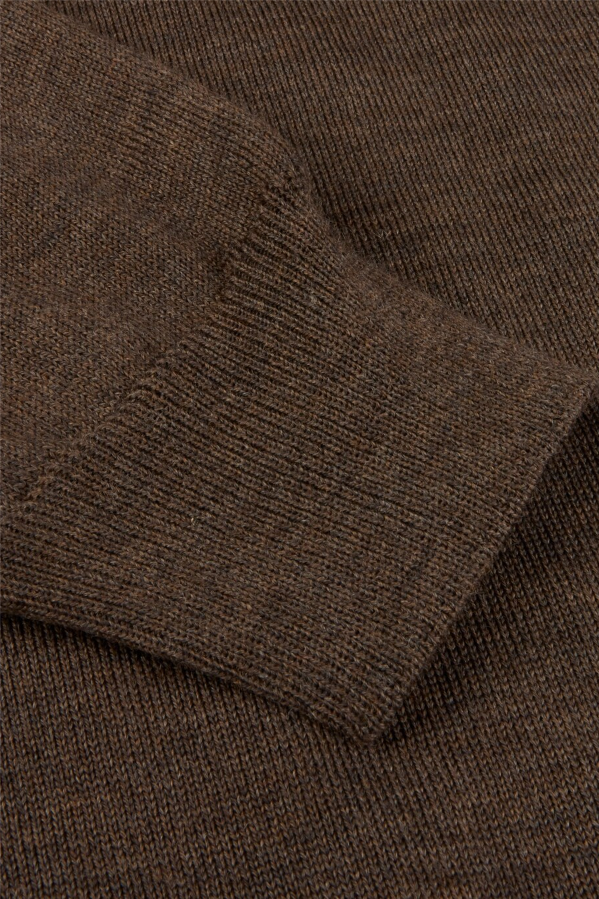 Merino Wool Crew Neck Elbow Patch Dark Brown