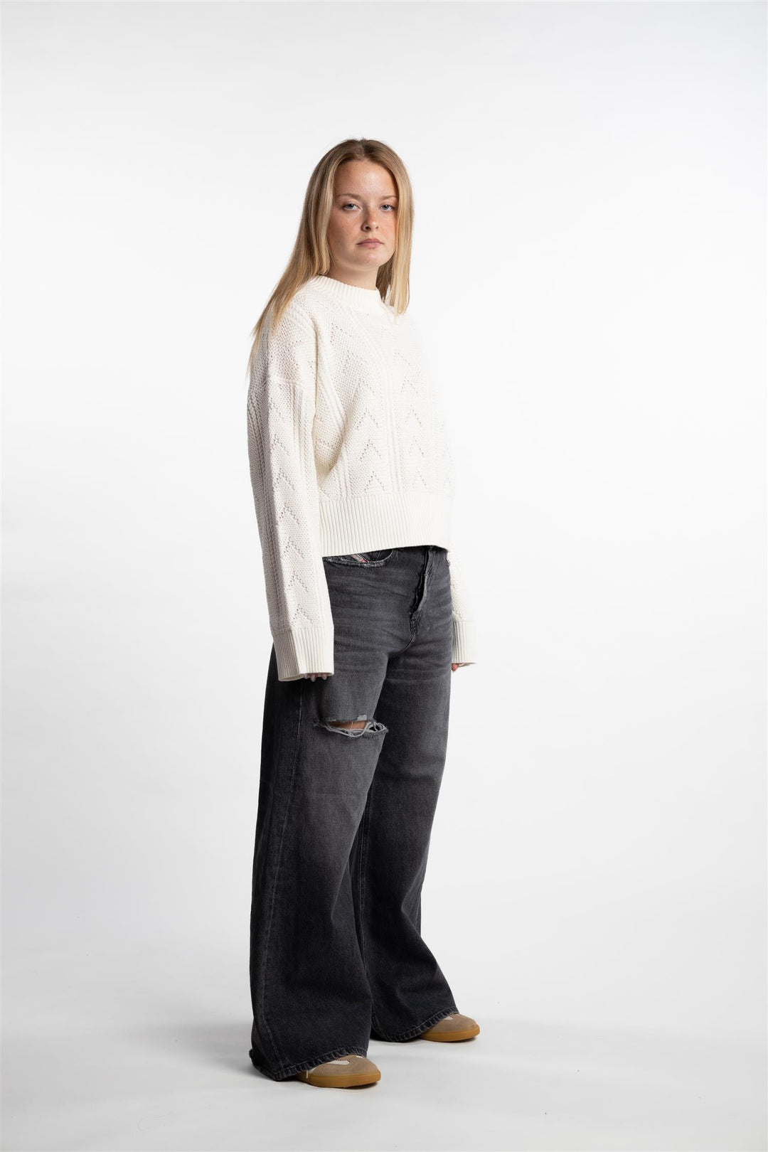 Serena Knit Sweater- White