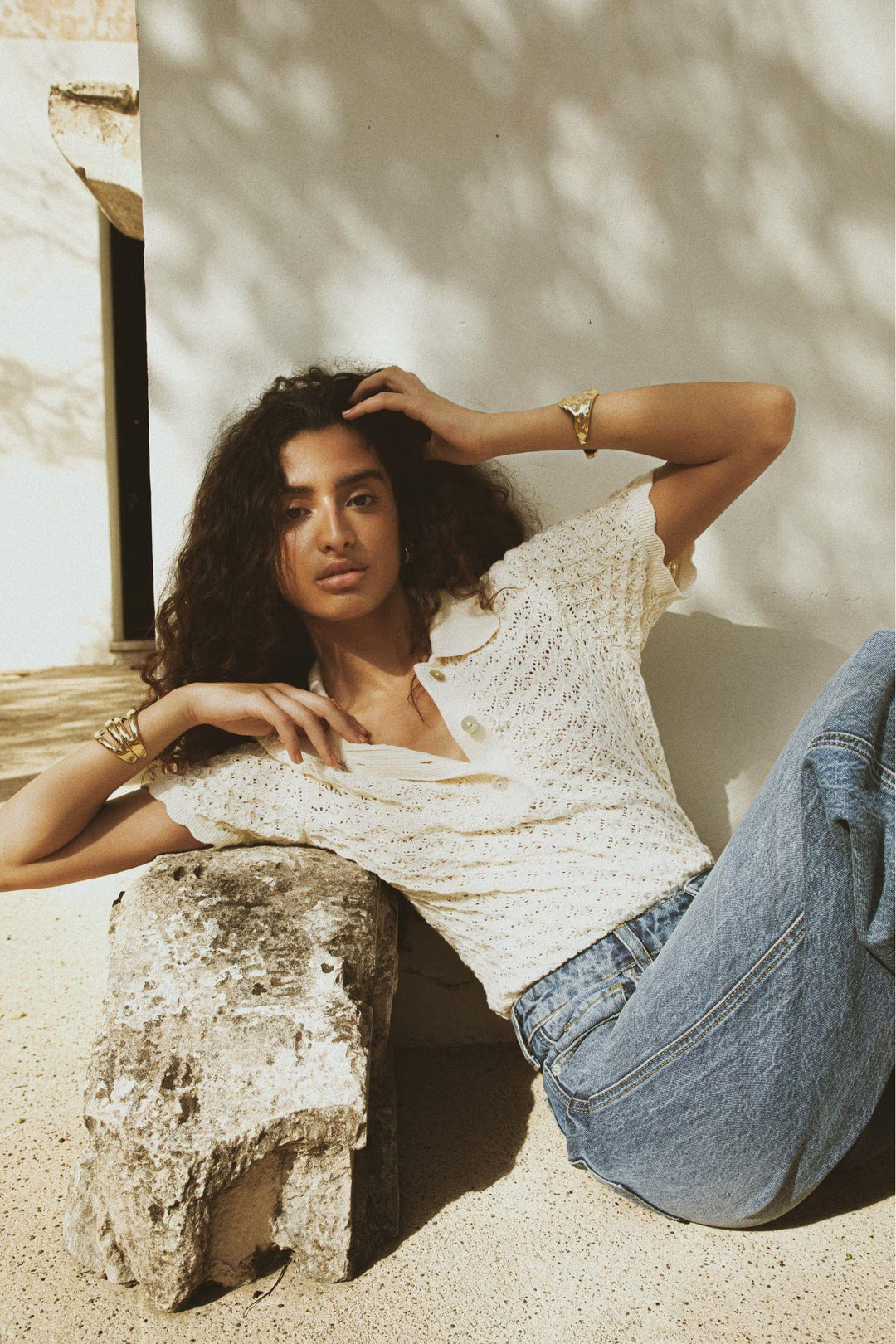Gwen Knit Tee - Cream