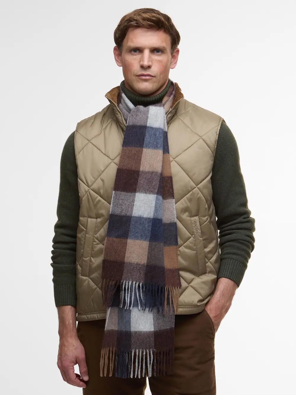 Large Tattersall Scarf Midnight Oak