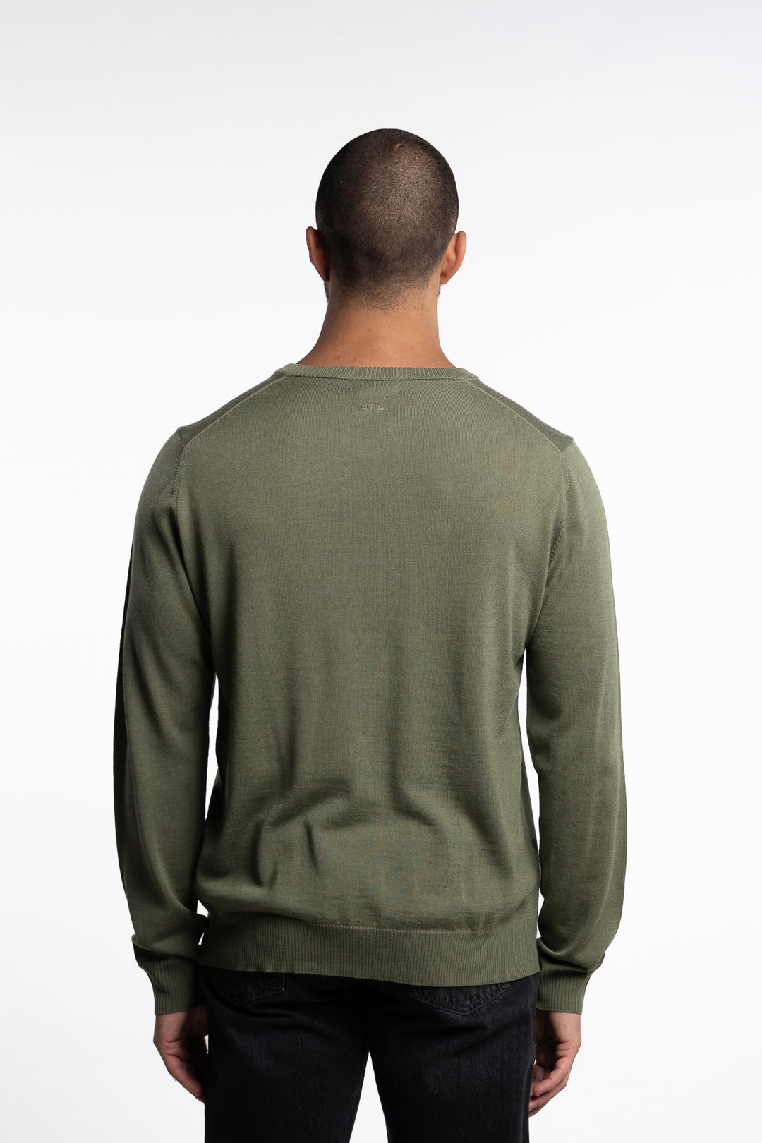 Keane Light Merino Crew Neck Olivine