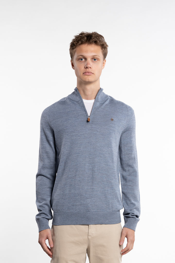 Merino John Zip Blue