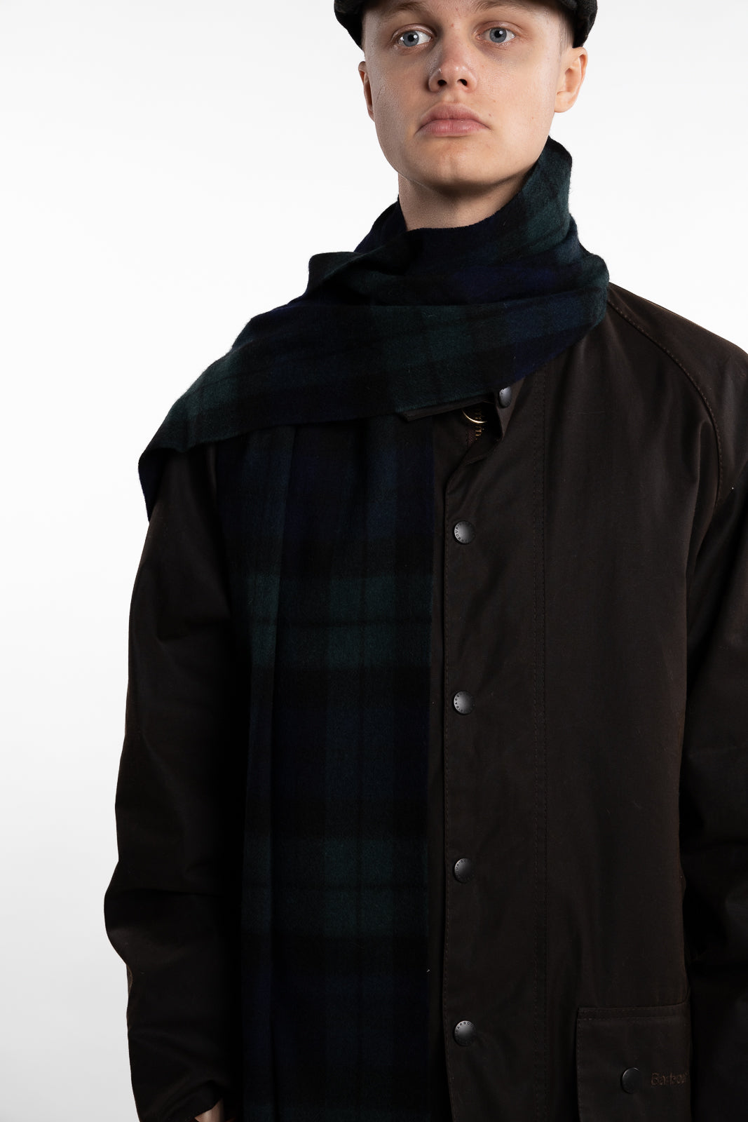 New Check Tartan Scarf Navy Black Watch