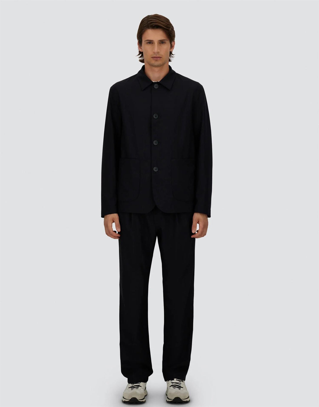 Light Stretch Wool Jacket Navy Blue