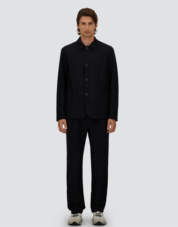 Light Stretch Wool Jacket Navy Blue