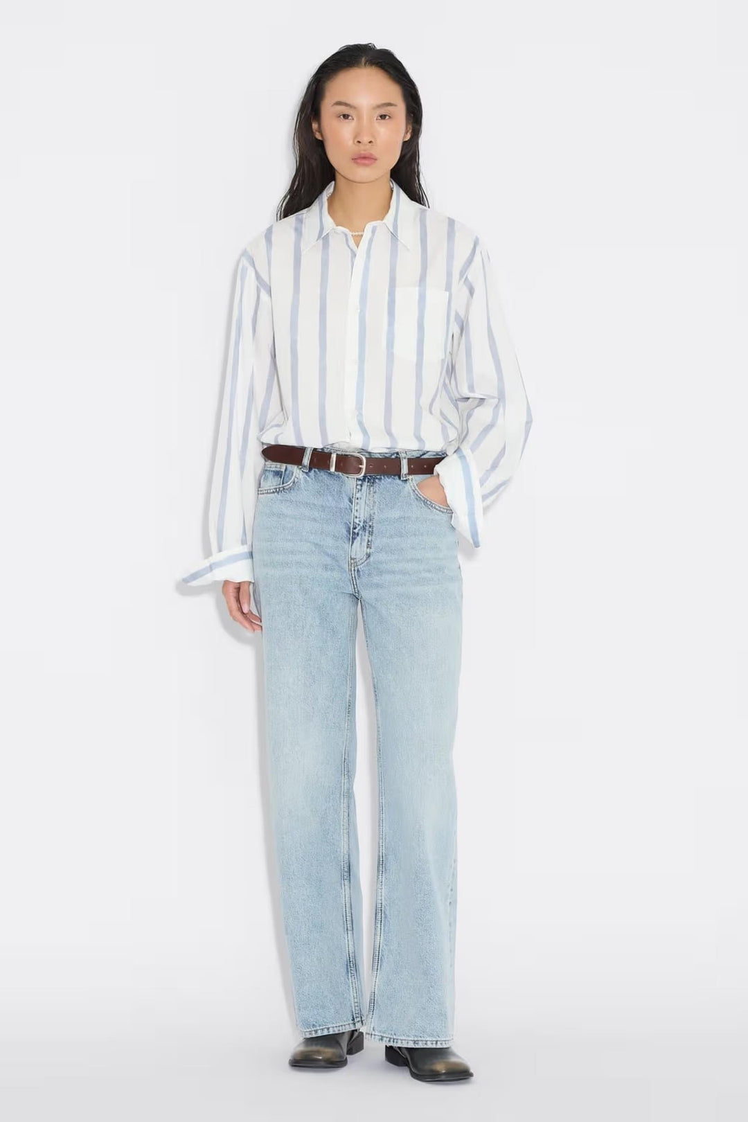 W Wide Jeans - Blue Washed