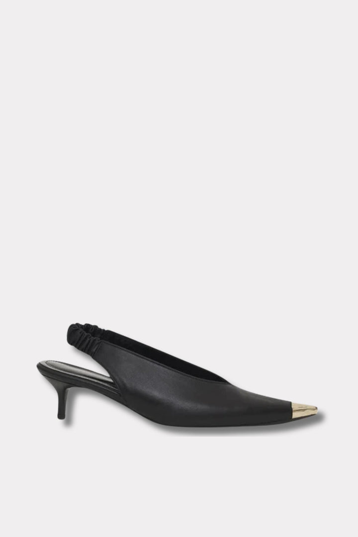 Nina Heels With Metal Toe Cap- Black