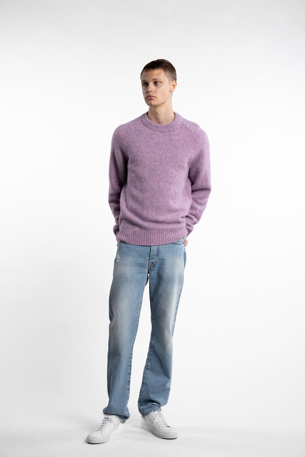 Gilbert Roundneck Knit Oyster Rose Melange