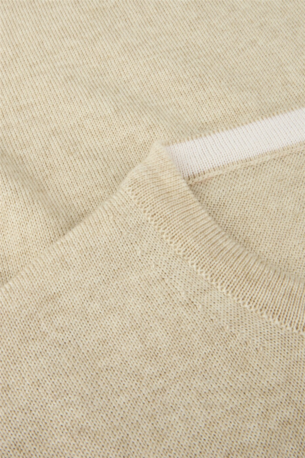Merino Wool Crew Neck Elbow Patch Light Beige Pattern