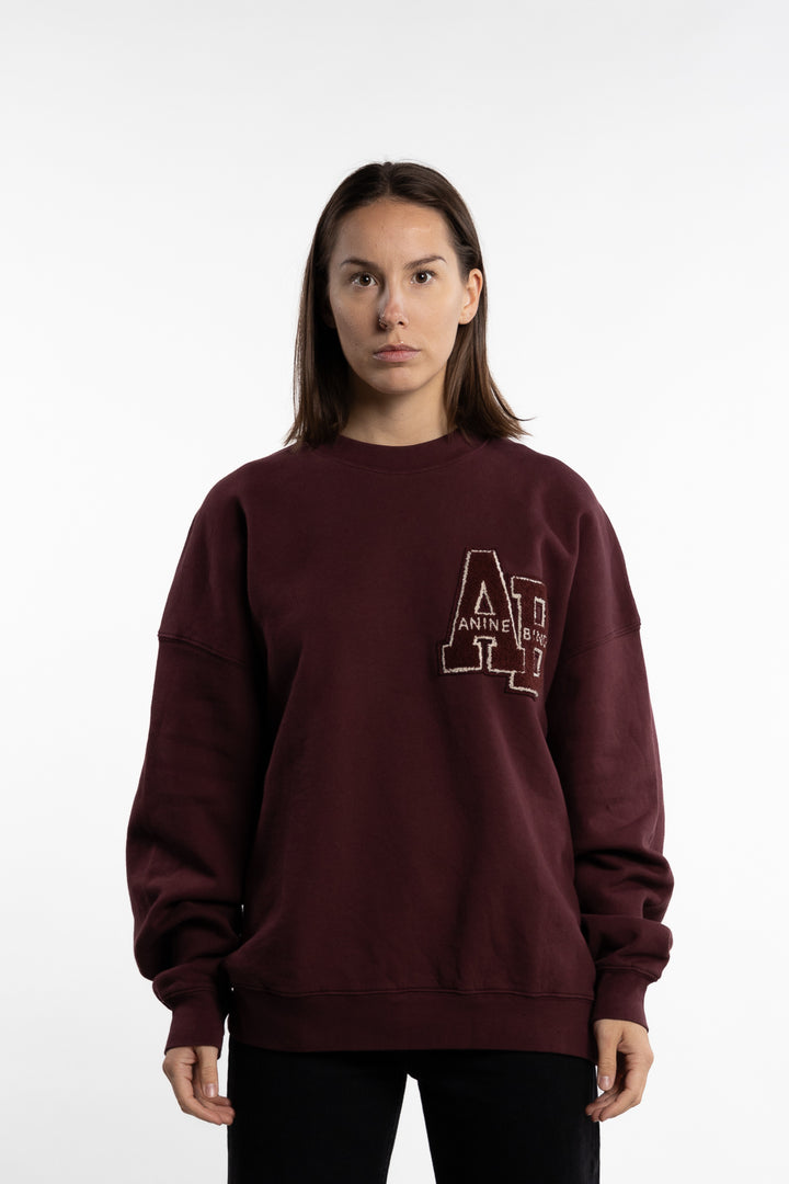 Miles Oversized Sweatshirt Letterman - Dark Burgundy