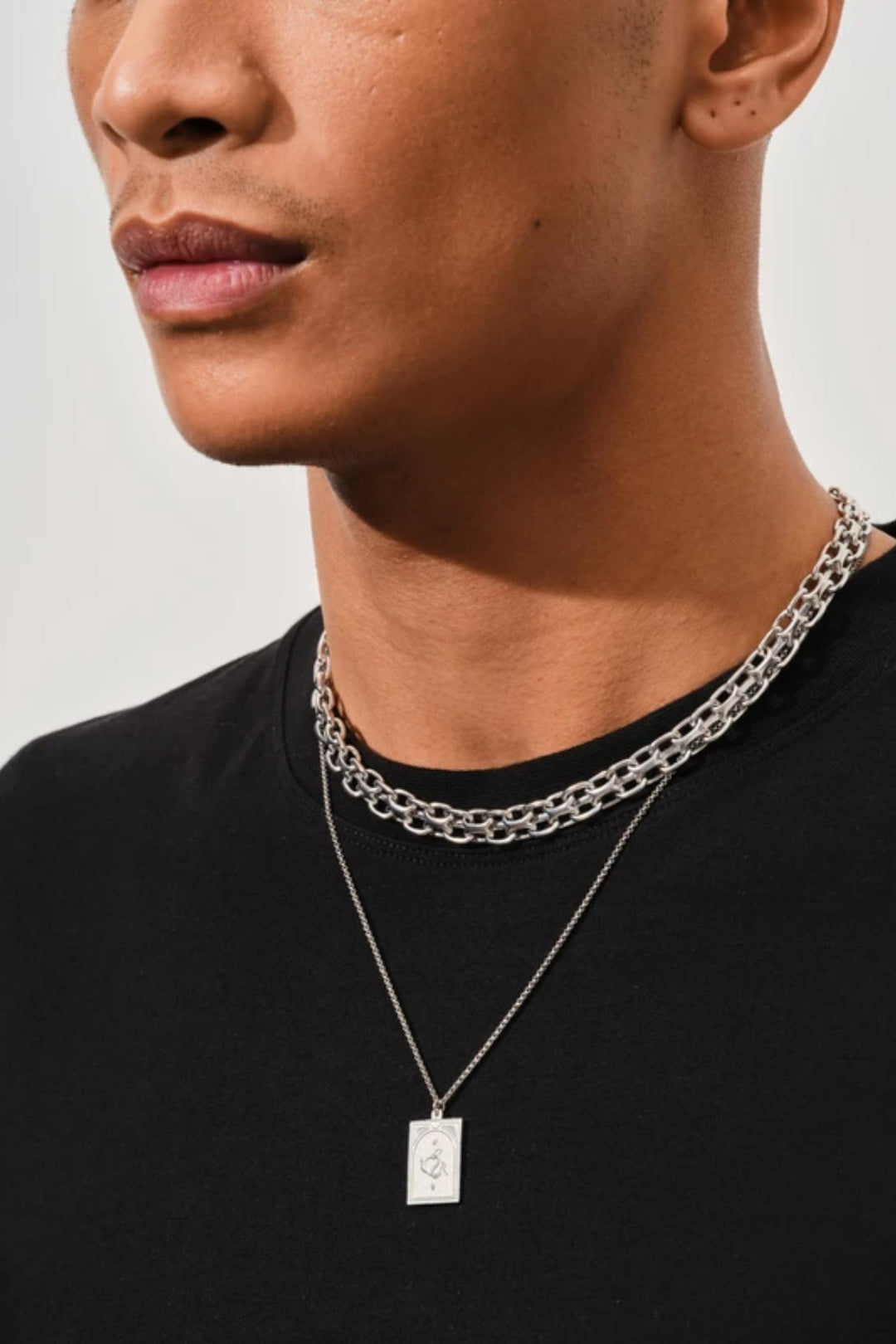 Tarot Lovers Pedant 21,5" Silver