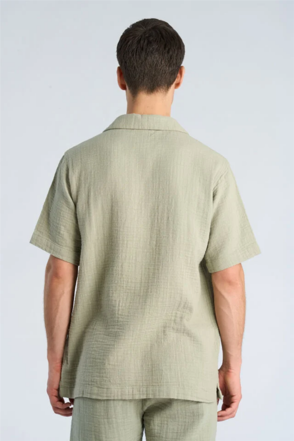 Cotton Muslin Resort Shirt S/S Dusty Olive