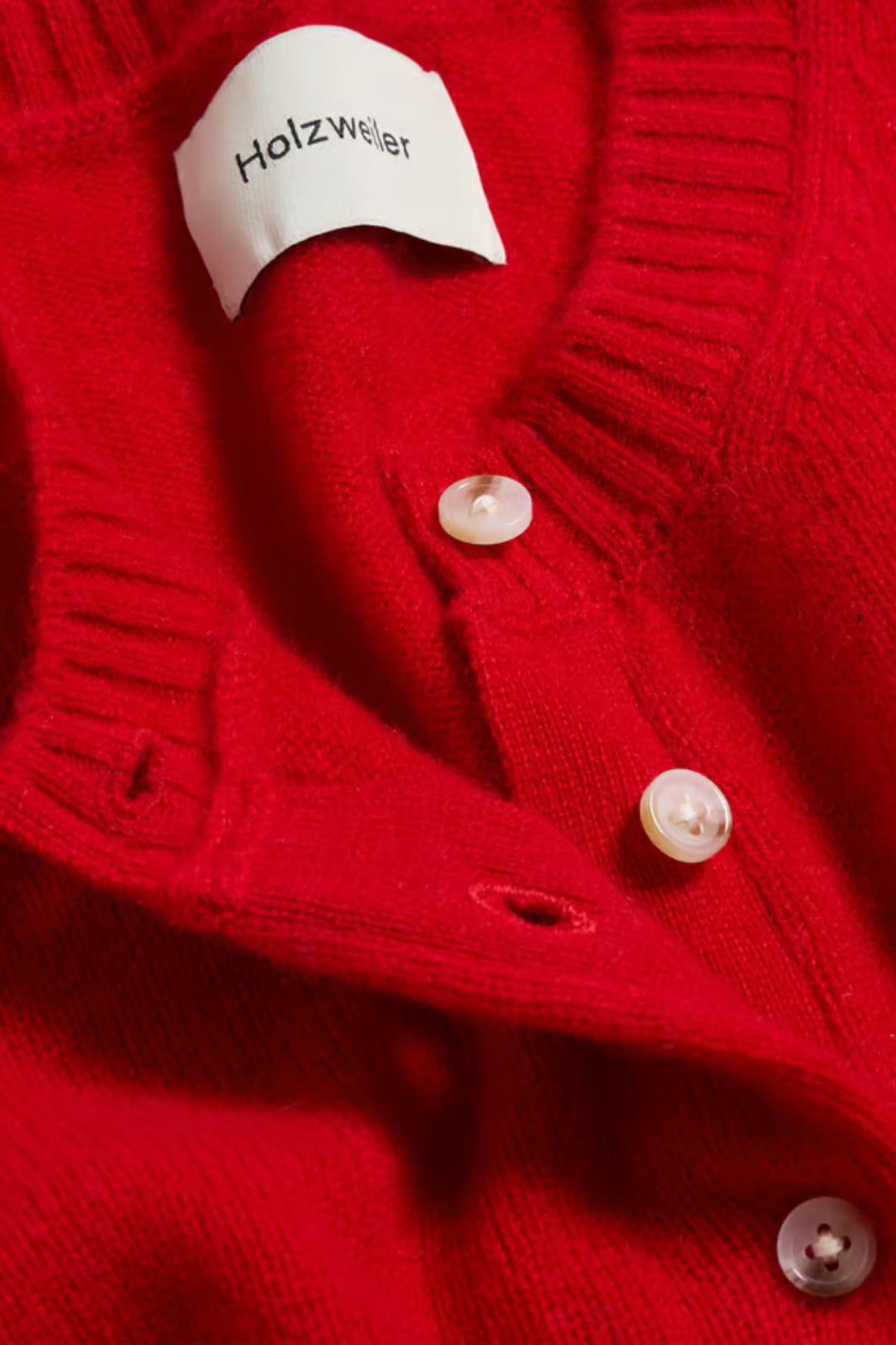 W. Cashmere Cardigan- Red