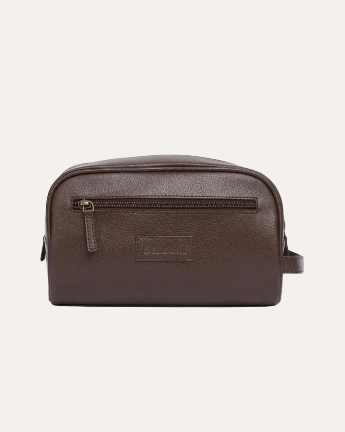 Leather Washbag Dark Brown