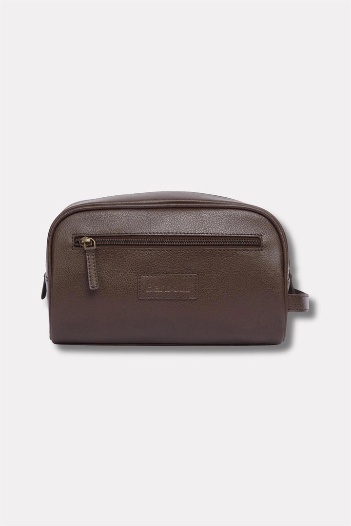 Leather Washbag Brown