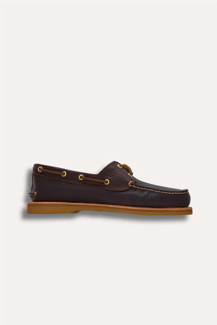 Crafted Eye Boat Shoe Dark Brown Full Grain