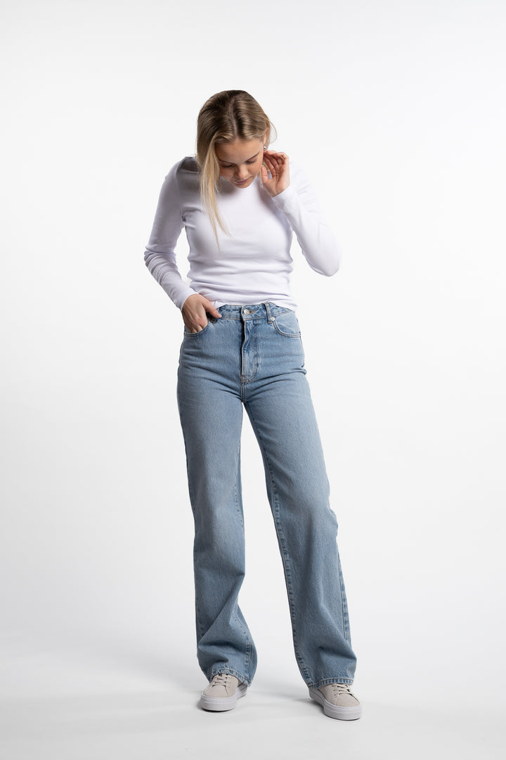 Petronella Rib Boatneck- White
