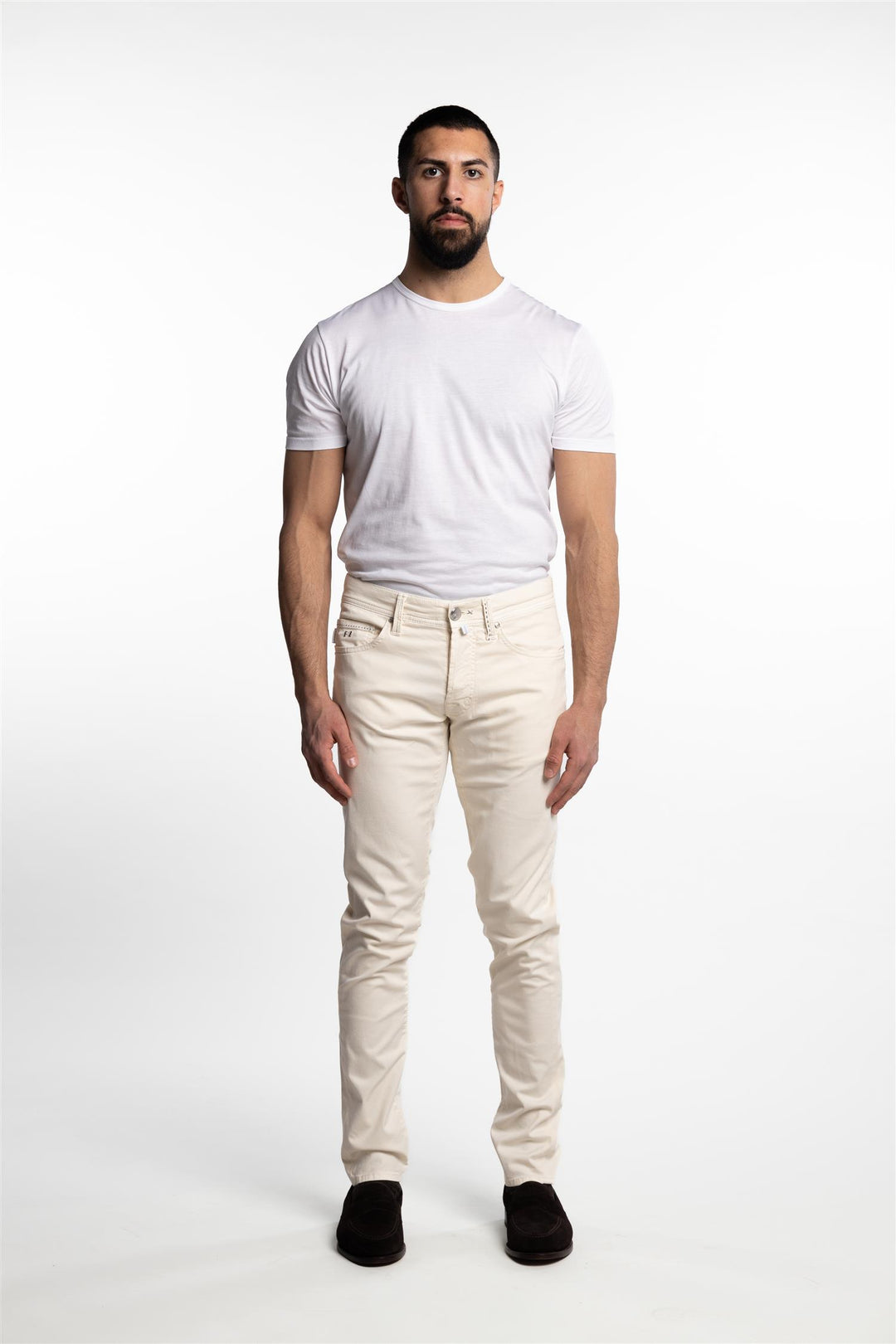 Leonardo Slim Fit Jeans Buttons Milk