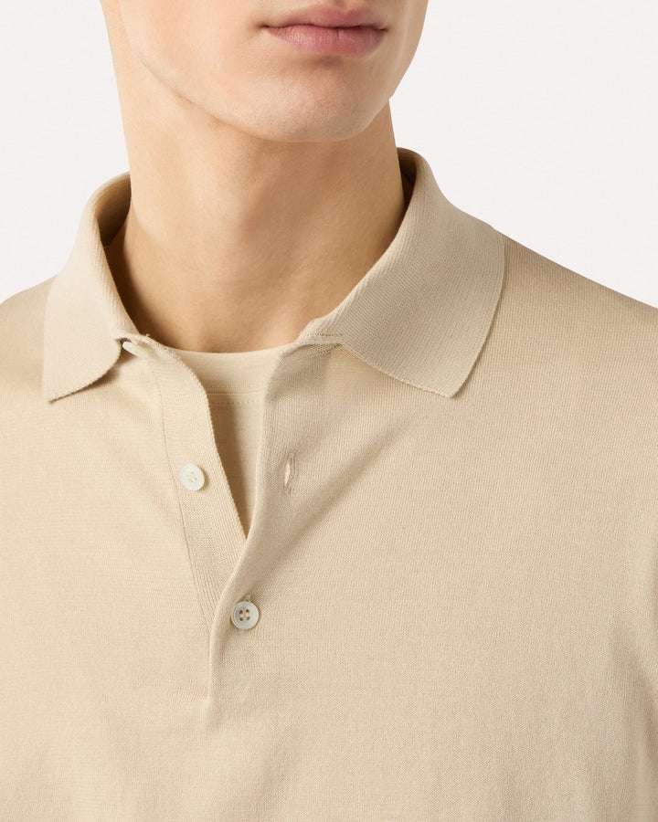 Knitted Cotton Polo Shirt Cream