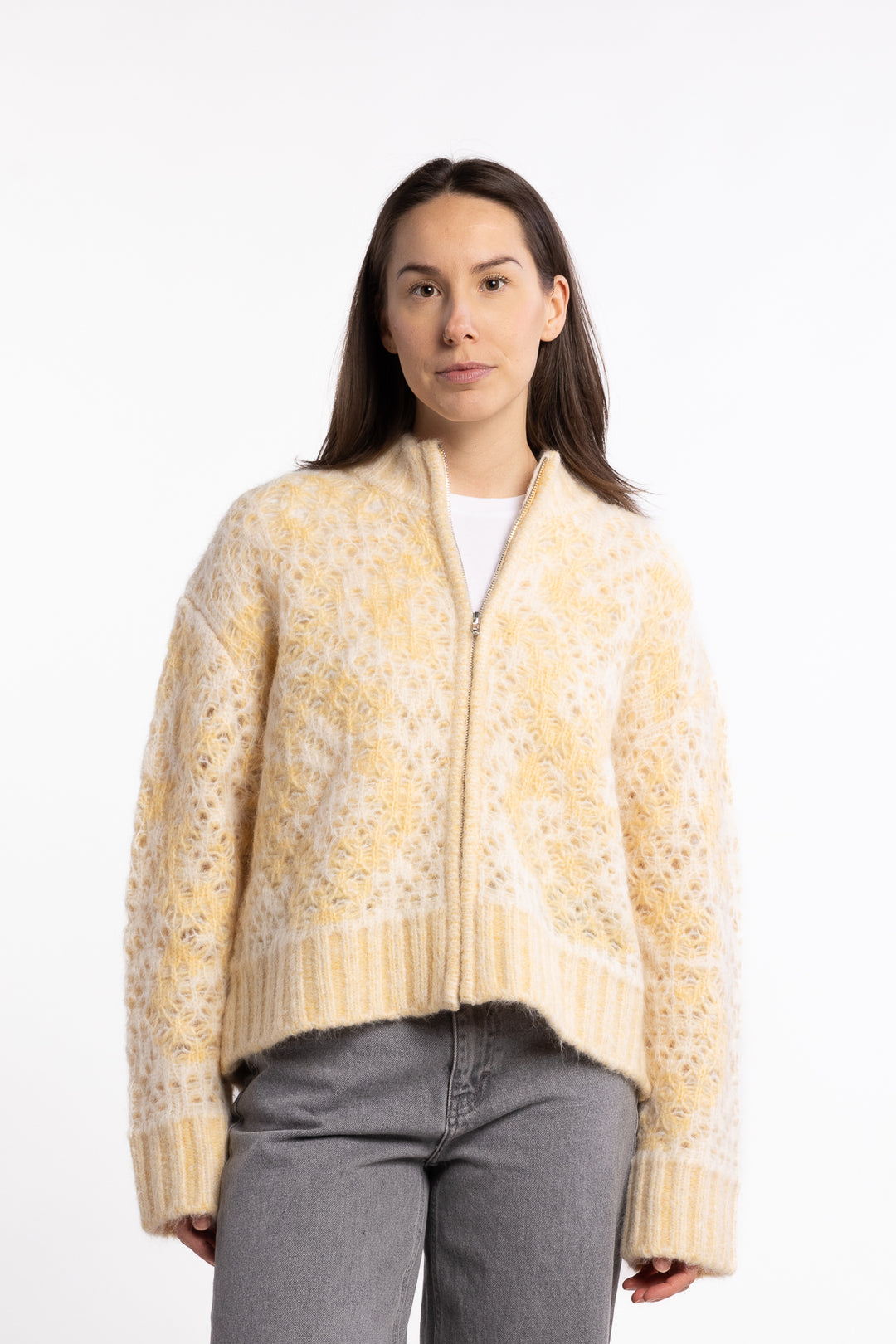 Briana Zip Knit - Light Yellow