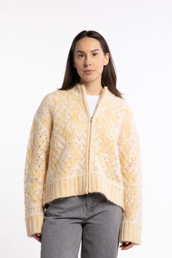Briana Zip Knit - Light Yellow