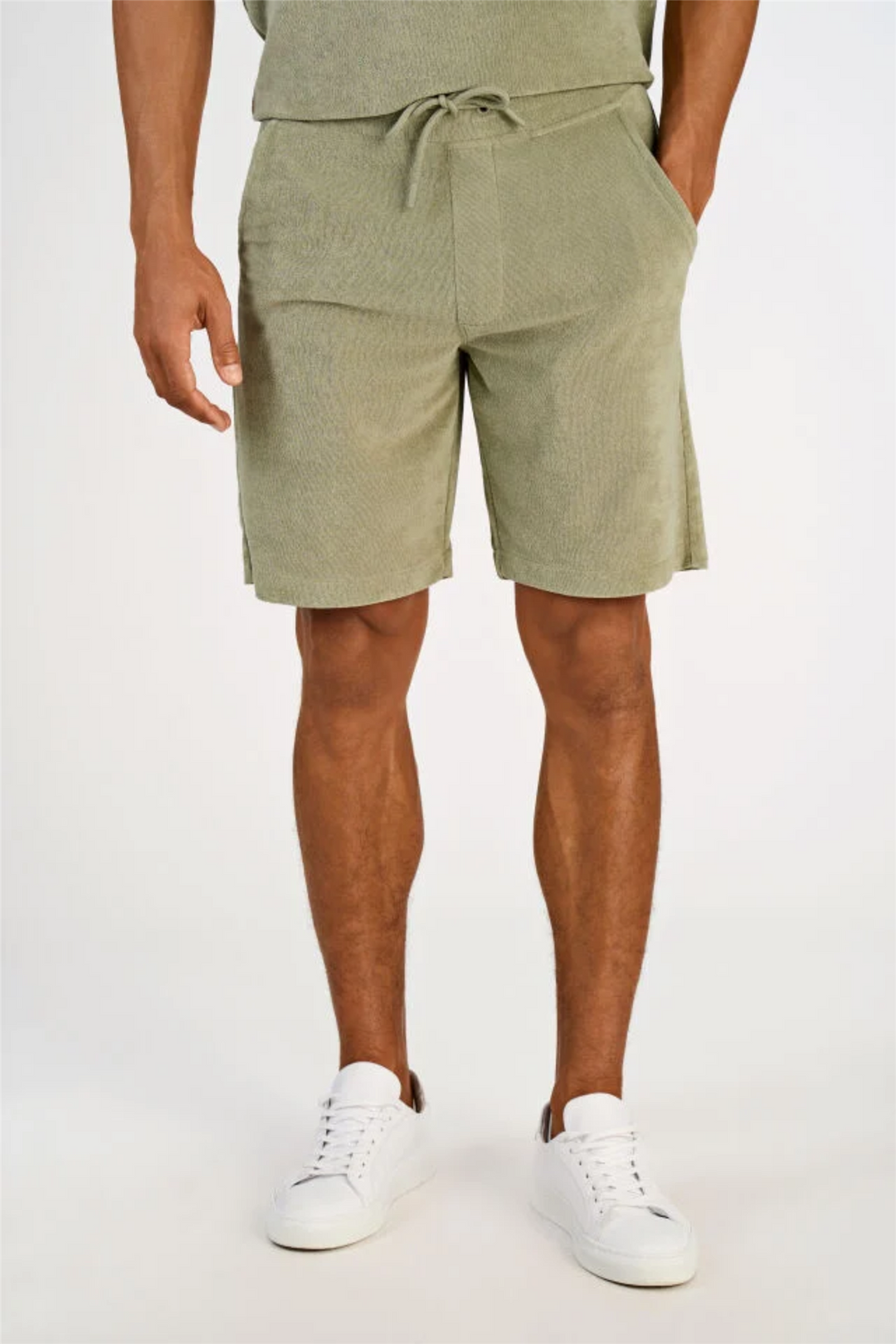 Towel Shorts W. Elastic Waist Dusty Olive