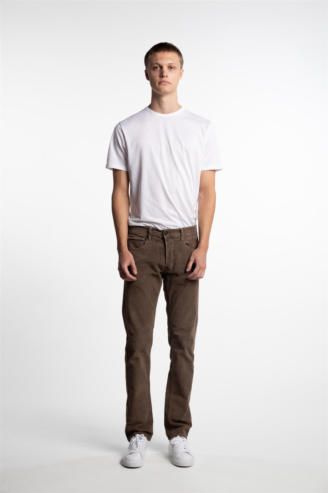 Grover Straight Fit Corduroy Trousers Brown