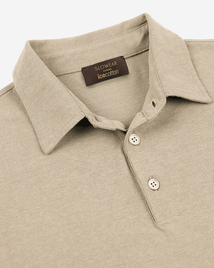 Ice Cotton Short Sleeve Polo Shirt Sabbia