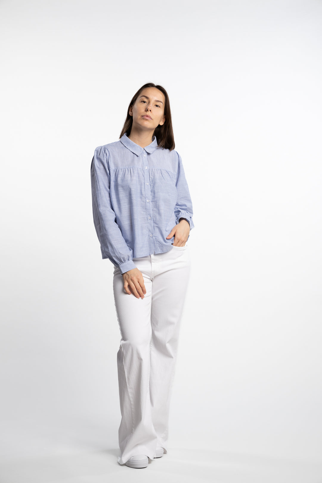 Mai Blouse- Blue Stripe