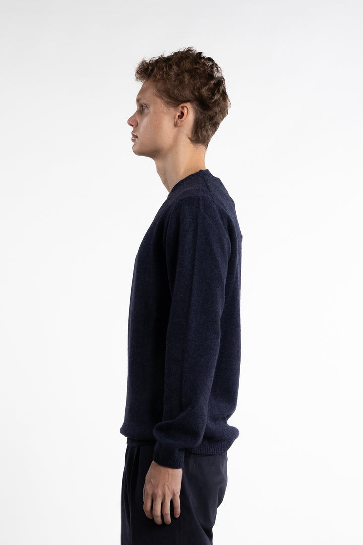 Merino Roundneck Melert Navy