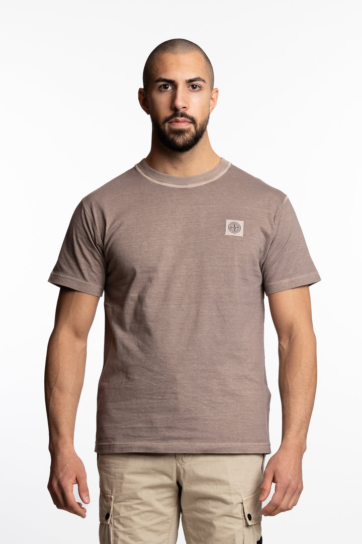 T-Shirt 'OLD' Effect Light Brown